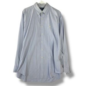 Ralph Lauren Blake Long Sleeve Button Down Men's XL Blue Check Shirt 100% Cotton
